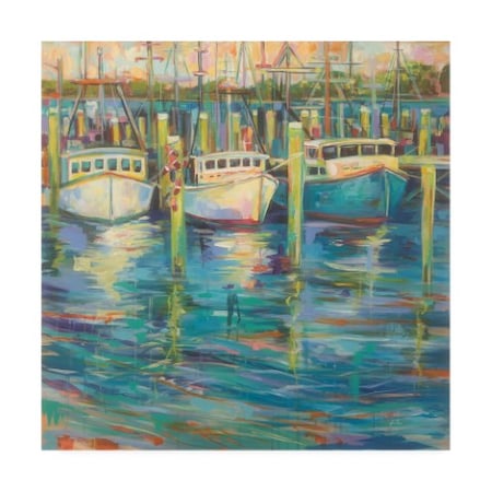 Jeanette Vertentes 'Trio Of Boats' Canvas Art,14x14